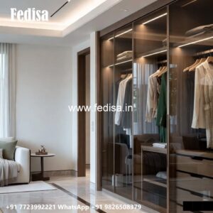 Elegant Wardrobe Design with Mirror Panels No-2771