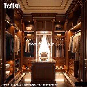 Stylish Wardrobe Design with Wooden Texture No-2784