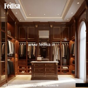 Contemporary Wardrobe Design with Wooden Panels No-2854