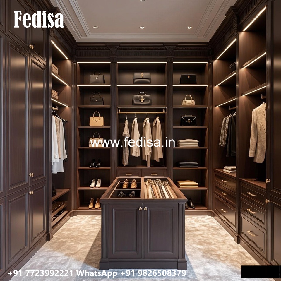 Stylish Wardrobe Design for Spacious Bedrooms No-2871