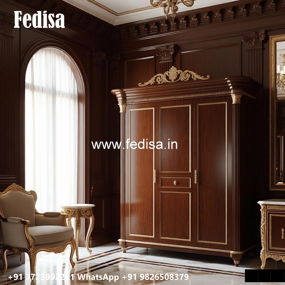 Stylish Wardrobe Design with Decorative Elements No-2960