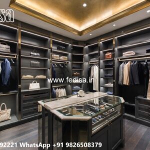 Classic Wardrobe Design with Wooden Texture No-3375