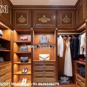 Wooden Wardrobe Design with Vintage Charm No-3394