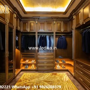 Elegant Wooden Closet with Decorative Panels No-3419