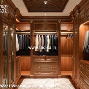 Classic Closet Design with Rich Wooden Finish No-3439