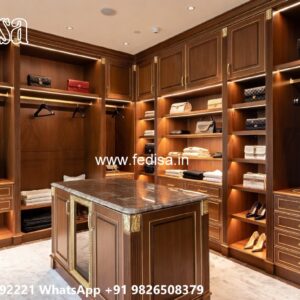 Elegant Wardrobe Design with Rich Wood Texture No-3453
