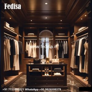 Classic Bedroom Closet with Wooden Texture No-3508