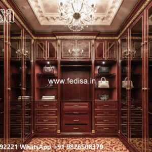 Premium Wooden Wardrobe with Decorative Mirrors No-3593
