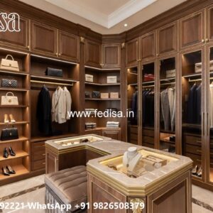 Elegant Wardrobe Design with Gold Accents No-3624