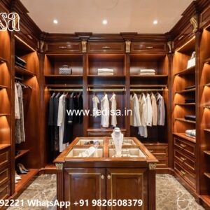 Wooden Wardrobe Design with Elegant Detailing No-3641
