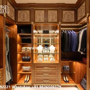 Elegant Wardrobe Design with Rich Texture No-3738