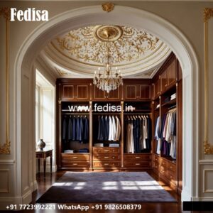 Elegant Wardrobe Design with LED Accents No-3778