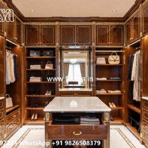 Stylish Wardrobe Design with Premium Wood Finish No-3831