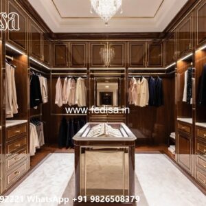 Stylish Sliding Wardrobe Design with Glass Finish No-3839