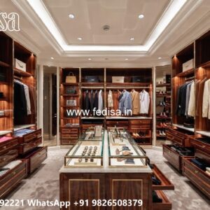 Modern Wardrobe Design with Wooden Accents No-3850