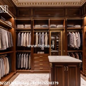 Stylish Wardrobe Design with Decorative Elements No-3859