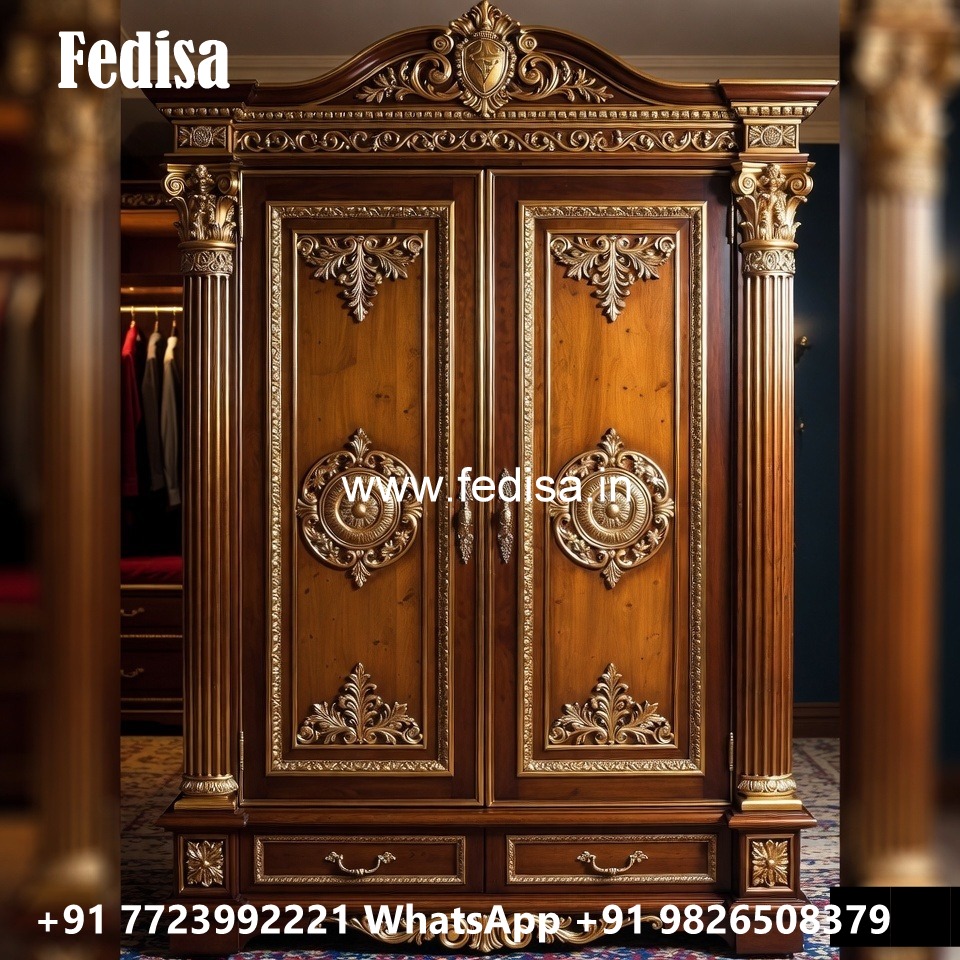 Contemporary Wardrobe Design with Wooden Panels No-10945