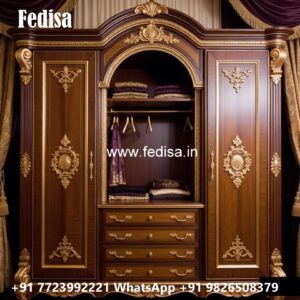 Modern Wardrobe Design with Wooden Accents No-11460