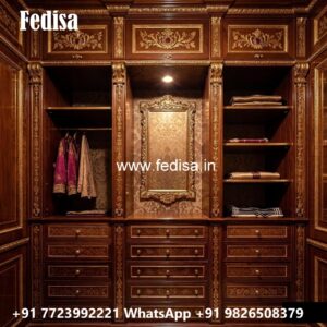 Elegant Classic Wardrobe Design with Carvings No-11810