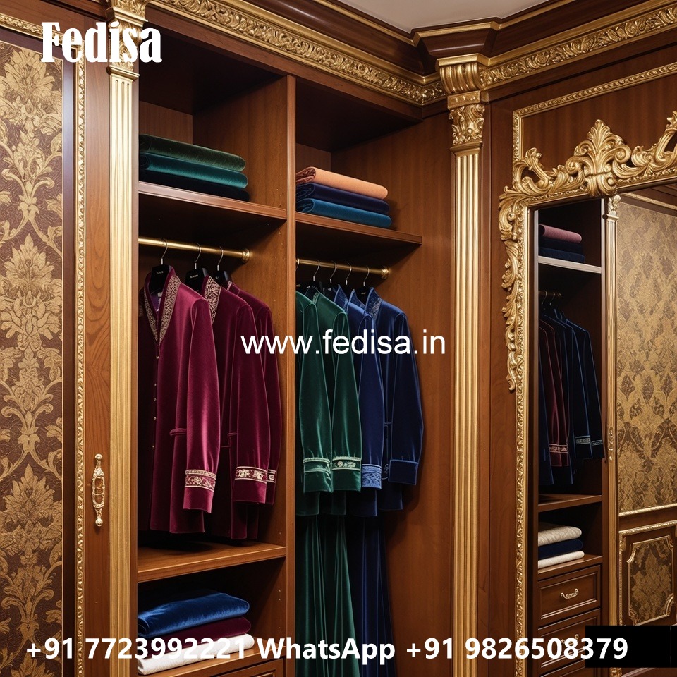 Classic Wardrobe Design with Carved Doors No-11838