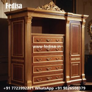 Traditional Wardrobe Design with Mirror Finish No-11843