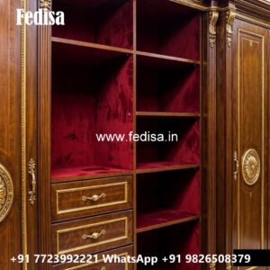 Classic Wardrobe Design with Artistic Carvings No-11857