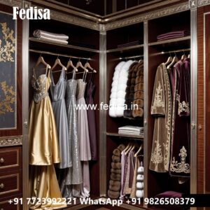 Classic Wardrobe Design with Beautiful Carvings No-11881