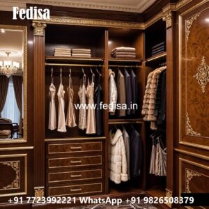 Traditional Wardrobe Design with Custom Features No-11888
