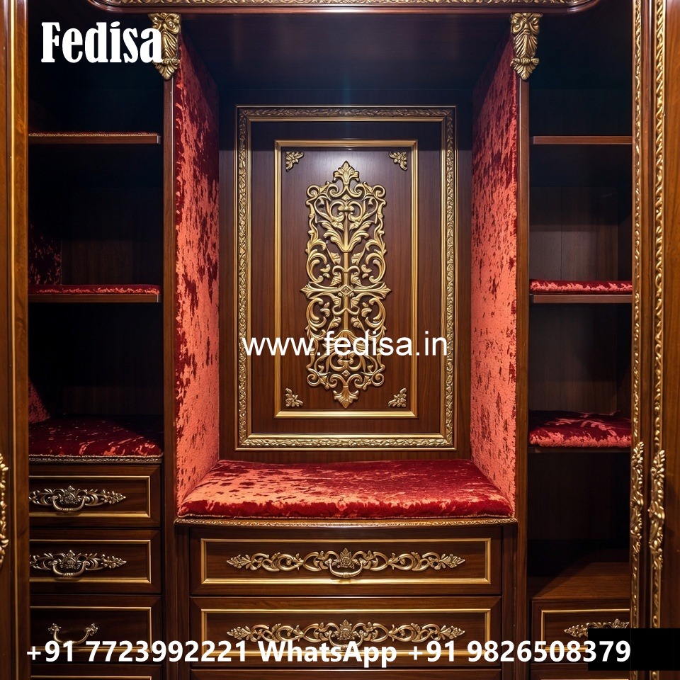 Classic Wardrobe Design with Elegant Shelving No-11975