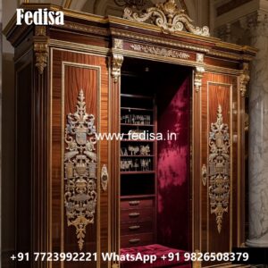 Elegant Wooden Closet with Vintage Charm No-11984