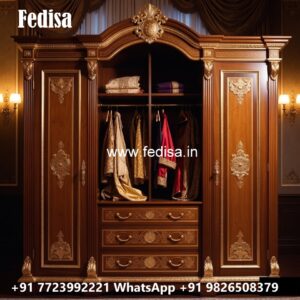 Classic Wardrobe Design with Decorative Mirrors No-11990