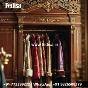 Elegant Wooden Wardrobe with Timeless Charm No-12034