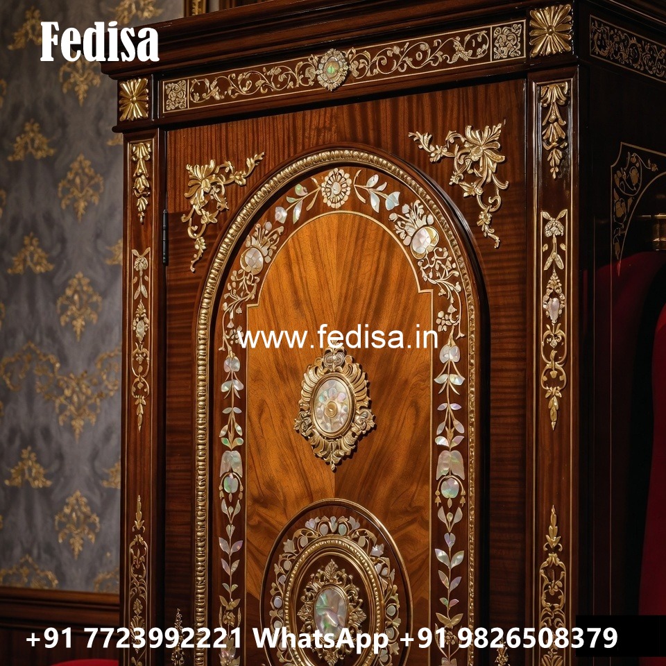 Classic Wooden Wardrobe with Artistic Charm No-12049