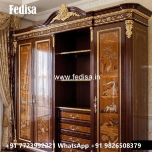 Elegant Wardrobe Design with Premium Wood Beauty No-12071