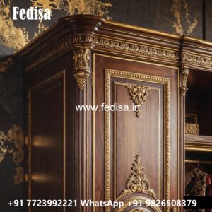 Luxury Wardrobe Design with Artistic Mirrors No-12076