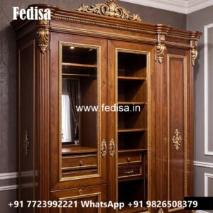 Elegant Bedroom Wardrobe with Decorative Finish No-12097