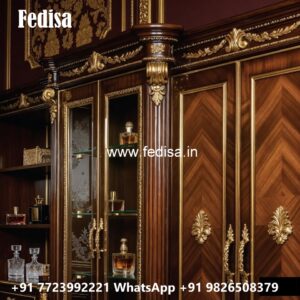 Elegant Wardrobe Design with Gold Accents No-12133