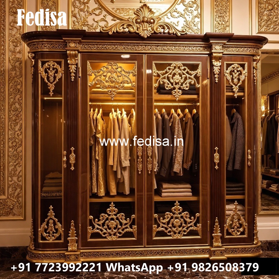 Wooden Wardrobe Design with Elegant Detailing No-12150