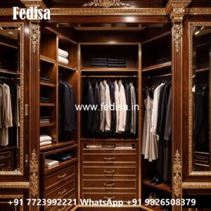 Contemporary Wardrobe Design with Glass Accents No-12194