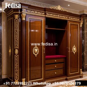 Luxury Wardrobe Design with Glossy Finish No-042