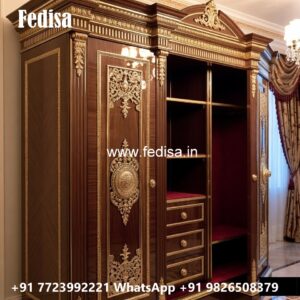 Wooden Wardrobe Design with Elegant Detailing No-045