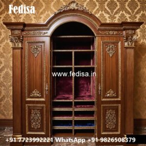Stylish Wardrobe Design with Wooden Texture No-087