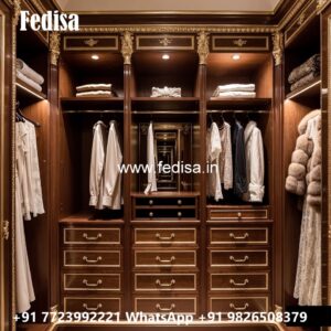 Stylish Wardrobe Design with Premium Wood Finish No-235