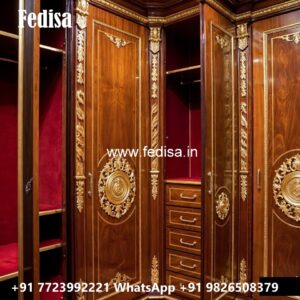 Elegant Classic Wardrobe Design with Carvings No-604