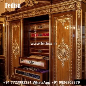 Classic Wardrobe Design with Carved Doors No-632