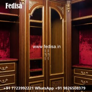 Classic Wardrobe Design with Gold Accents No-636
