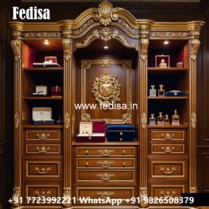 Traditional Wardrobe Design with Mirror Finish No-637