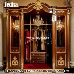 Classic Wooden Wardrobe with Decorative Trim No-643