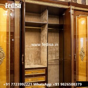 Wooden Wardrobe Design with Vintage Charm No-697