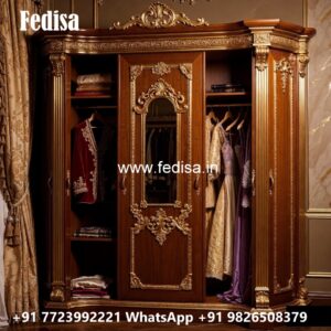 Elegant Closet Design with Wooden Finish No-709